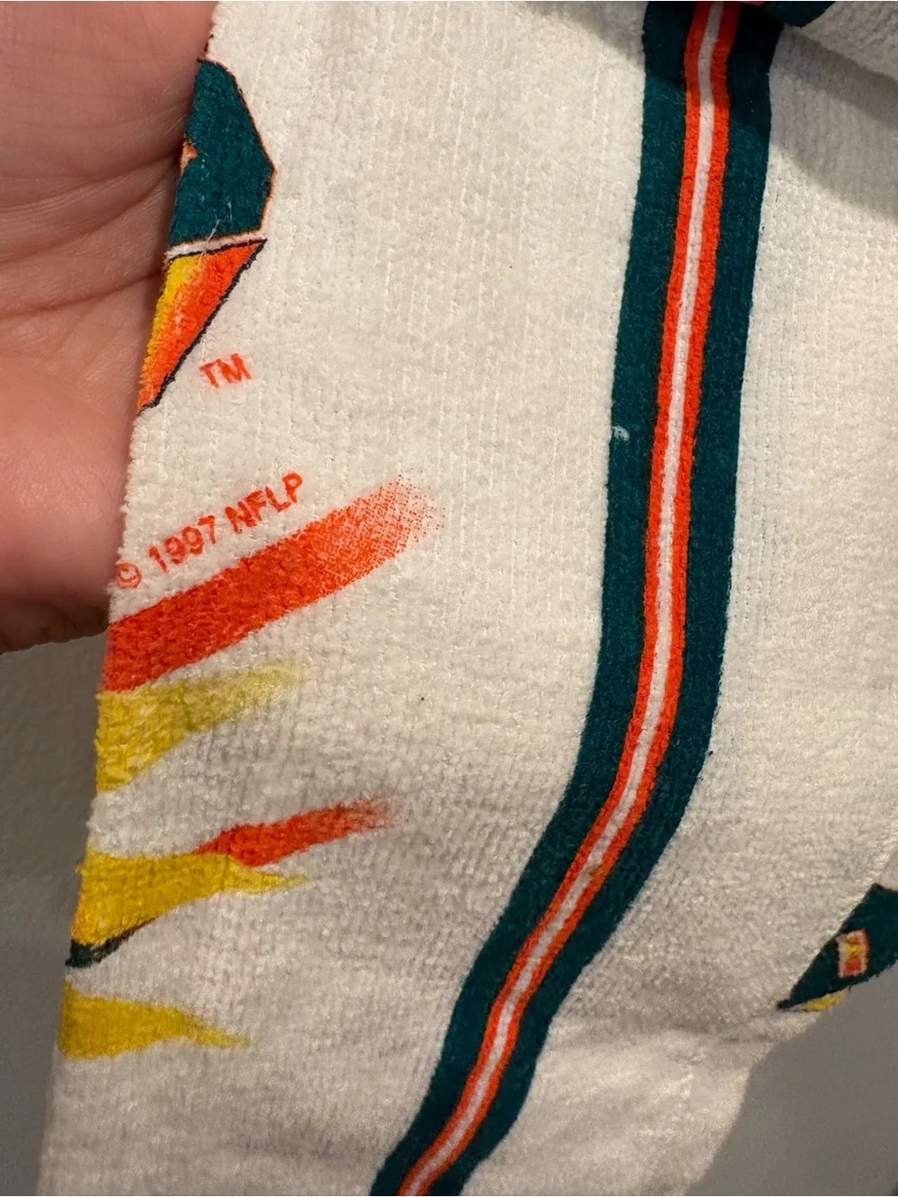 vintage Miami Dolphins NFL 1997 Kitchen Dish Towel New Old Stock